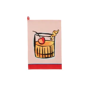 Mudpie Old Fashioned Colored Trim Cocktail Towel
