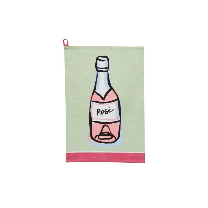 Mudpie Rose Colored Trim Cocktail Towel
