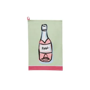 Mudpie Rose Colored Trim Cocktail Towel