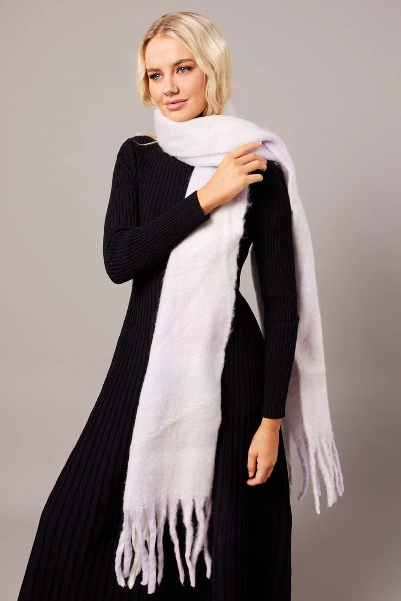 Multi Chunky Fluffy Tassel Scarf