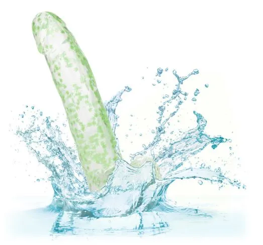 Naughty Bits I Leaf Dick Glow-In-The-Dark Weed Leaf Dildo - Green