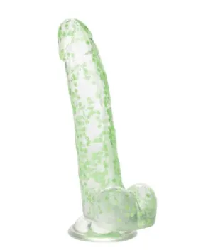 Naughty Bits I Leaf Dick Glow-In-The-Dark Weed Leaf Dildo - Green