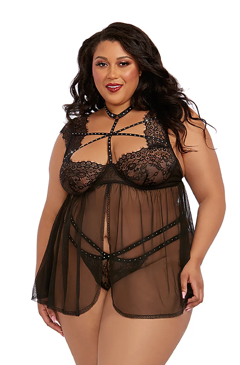 Plus Size Black Babydoll