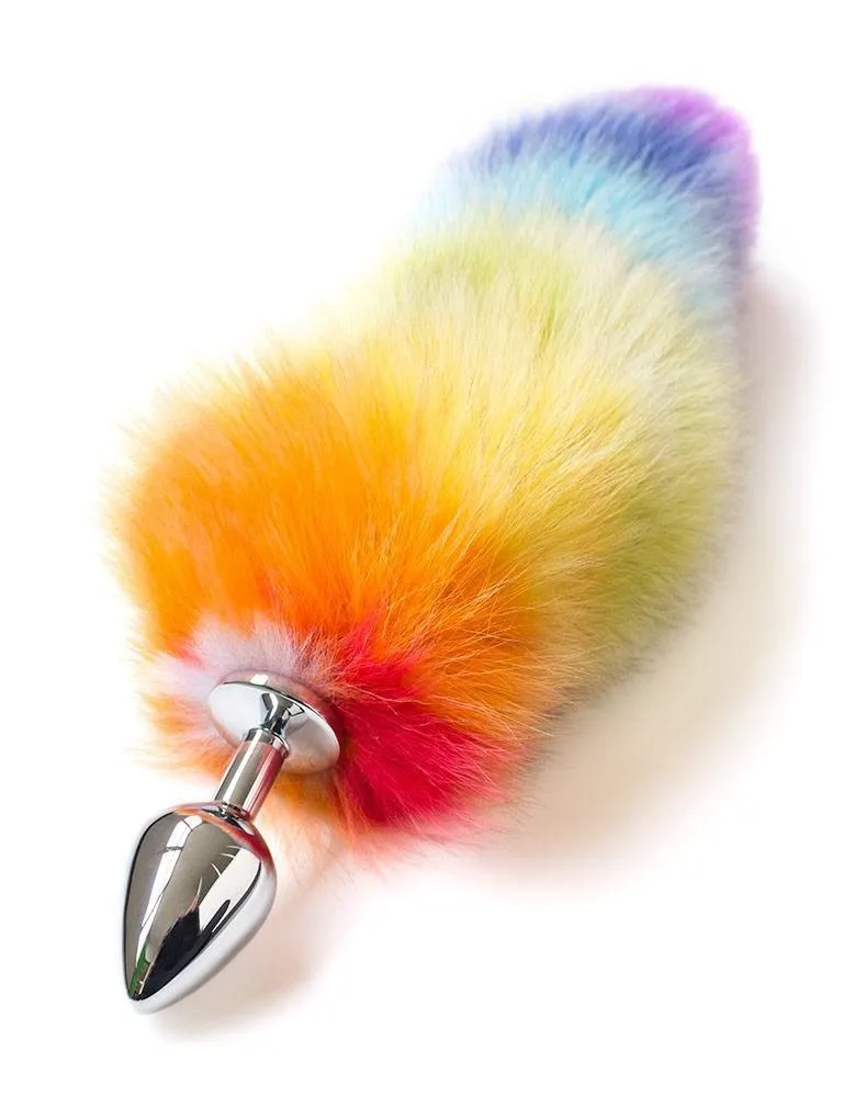 Pride Rainbow Foxtail Butt Plug