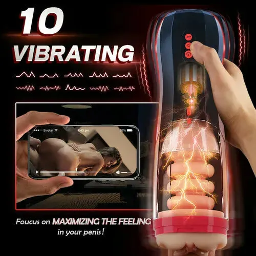 Pussy Galore Telescopic Masturbator | 5 Thrusting & 10 Vibration Modes