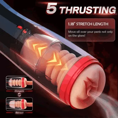 Pussy Galore Telescopic Masturbator | 5 Thrusting & 10 Vibration Modes