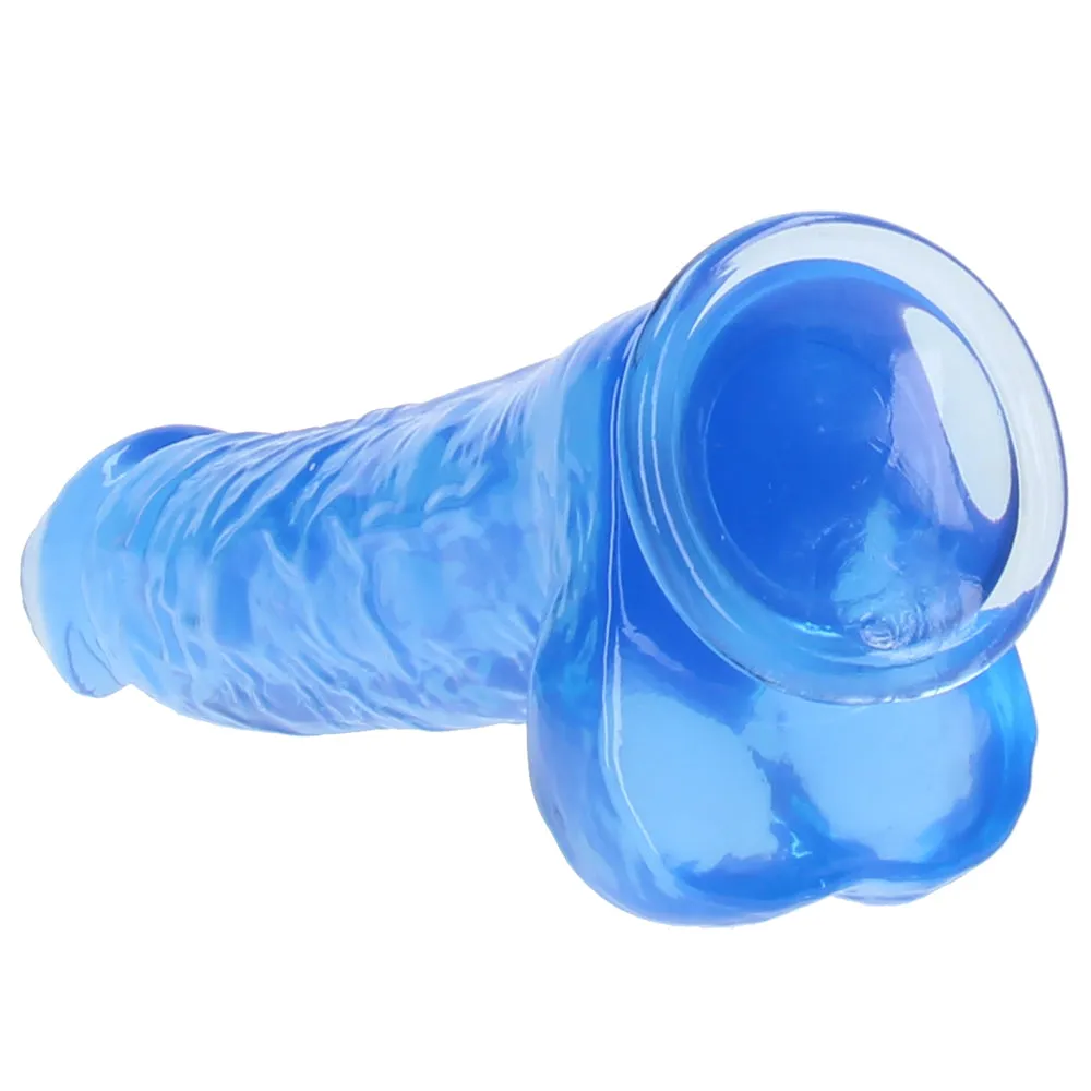 RealRock 10" Crystal Clear Realistic Dildo With Balls & Suction Cup