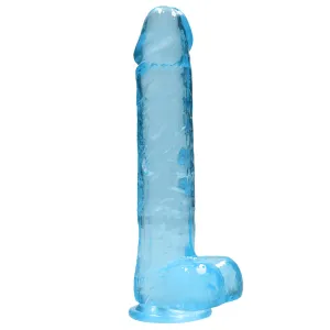 RealRock 9" Crystal Clear Realistic Dildo With Balls & Suction Cup