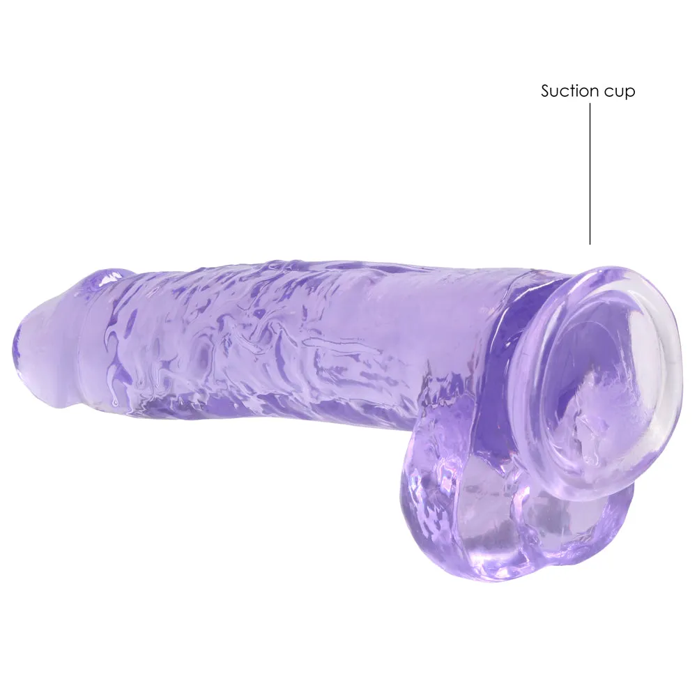 RealRock 9" Crystal Clear Realistic Dildo With Balls & Suction Cup