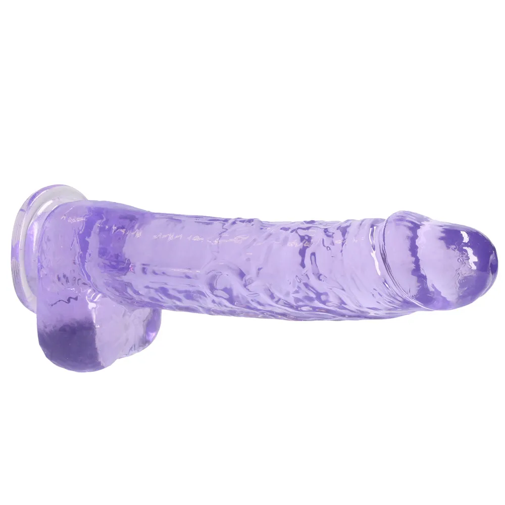 RealRock 9" Crystal Clear Realistic Dildo With Balls & Suction Cup