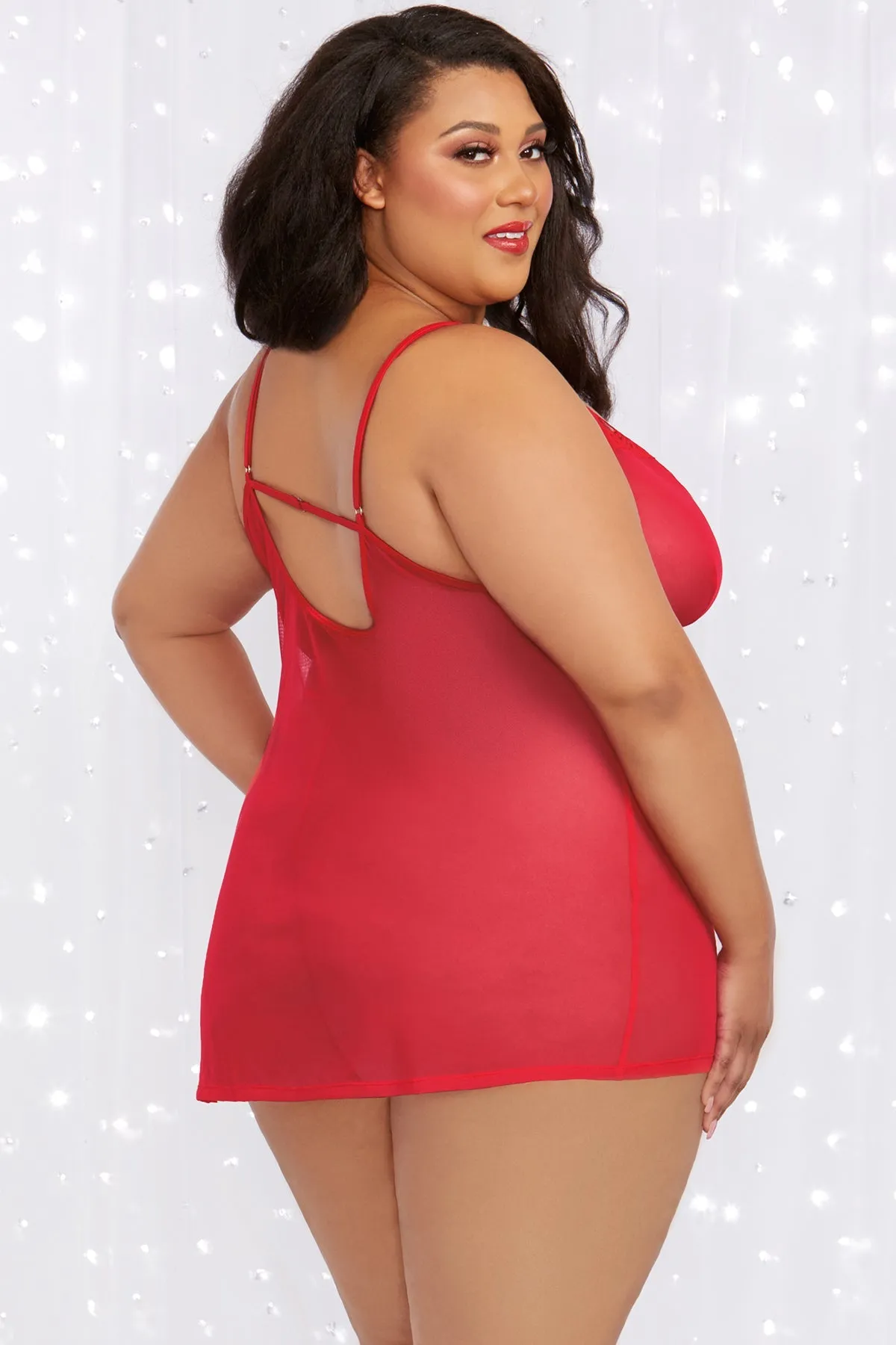 Sheer Mesh Chemise & Robe Set