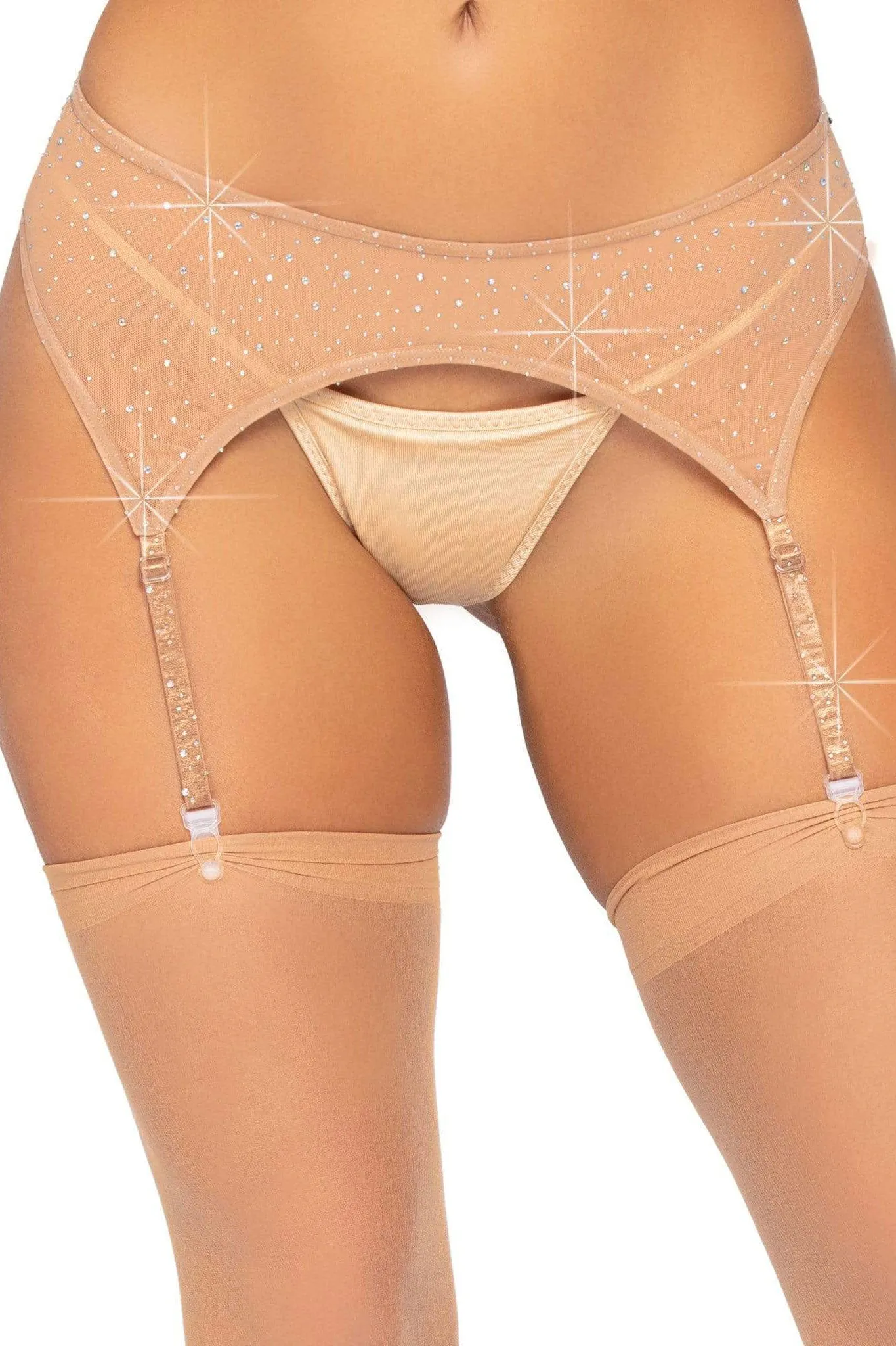 Sheer Rhinestone Garterbelt