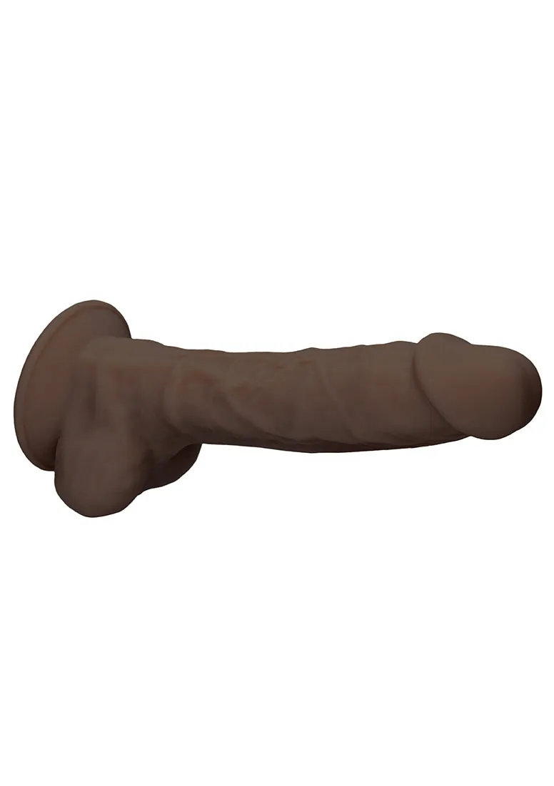 Silicone Dildo With Balls - 17.8 Cm - Brown