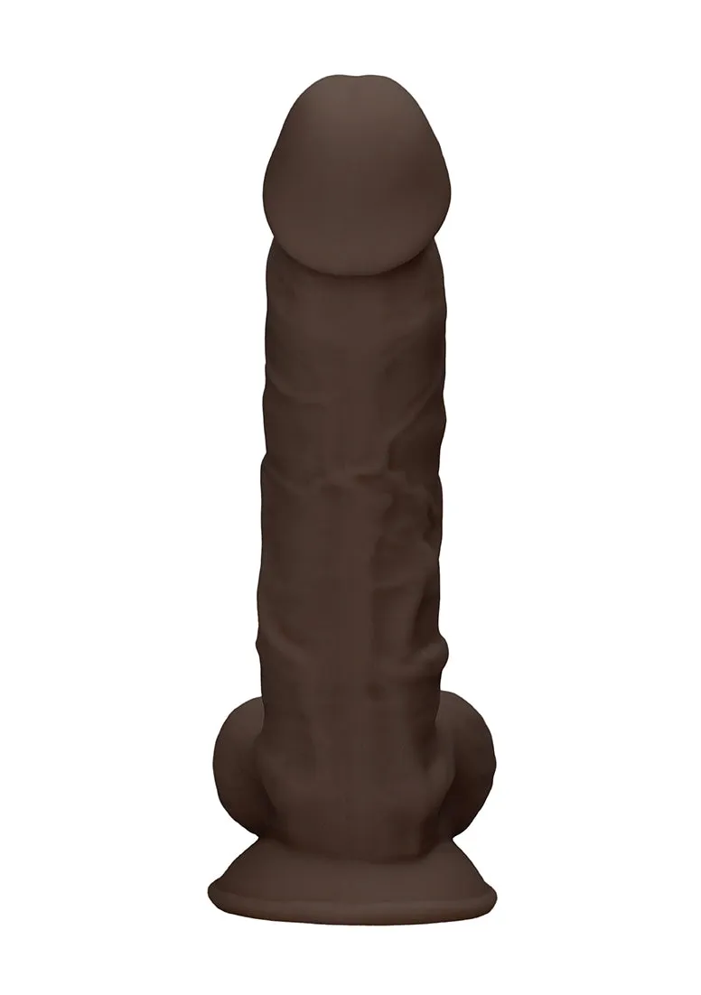 Silicone Dildo With Balls - 17.8 Cm - Brown