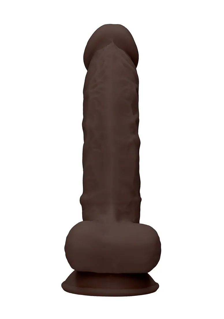 Silicone Dildo With Balls - 17.8 Cm - Brown