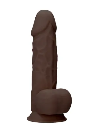 Silicone Dildo With Balls - 21.6 Cm - Brown
