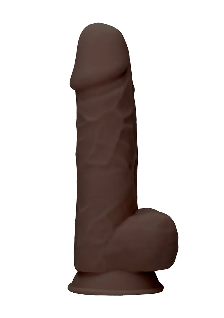 Silicone Dildo With Balls - 21.6 Cm - Brown