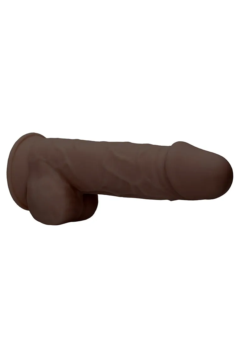 Silicone Dildo With Balls - 21.6 Cm - Brown