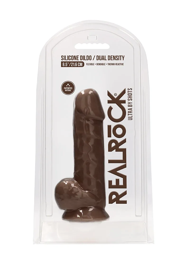Silicone Dildo With Balls - 21.6 Cm - Brown