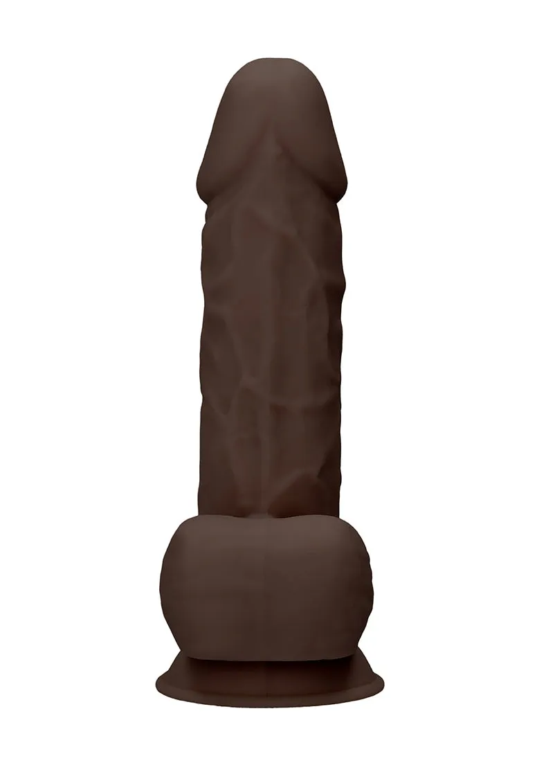 Silicone Dildo With Balls - 21.6 Cm - Brown