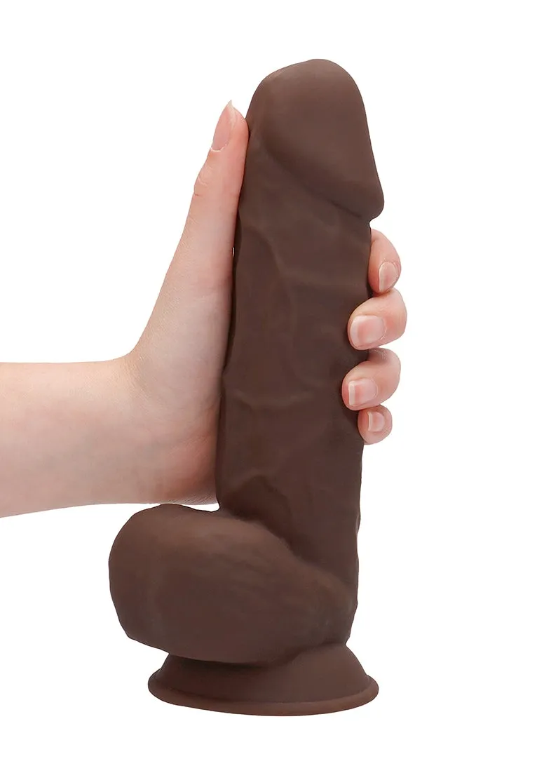 Silicone Dildo With Balls - 21.6 Cm - Brown