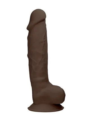 Silicone Dildo With Balls - 22.8 Cm - Brown