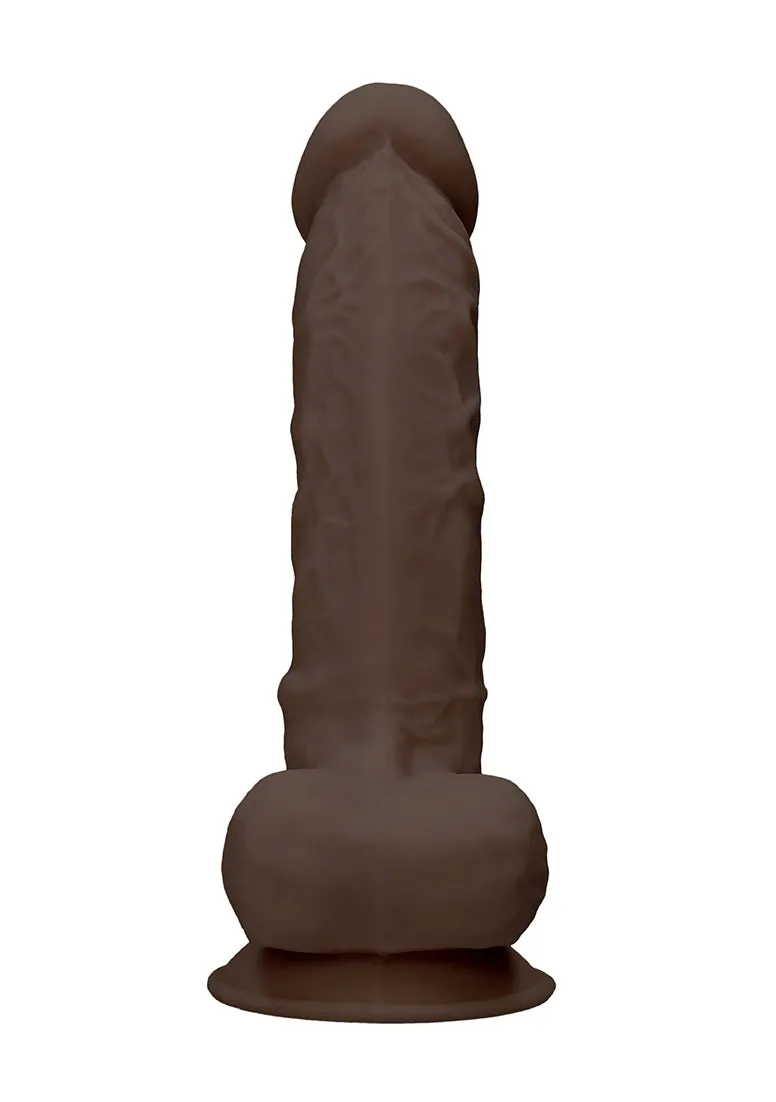Silicone Dildo With Balls - 22.8 Cm - Brown