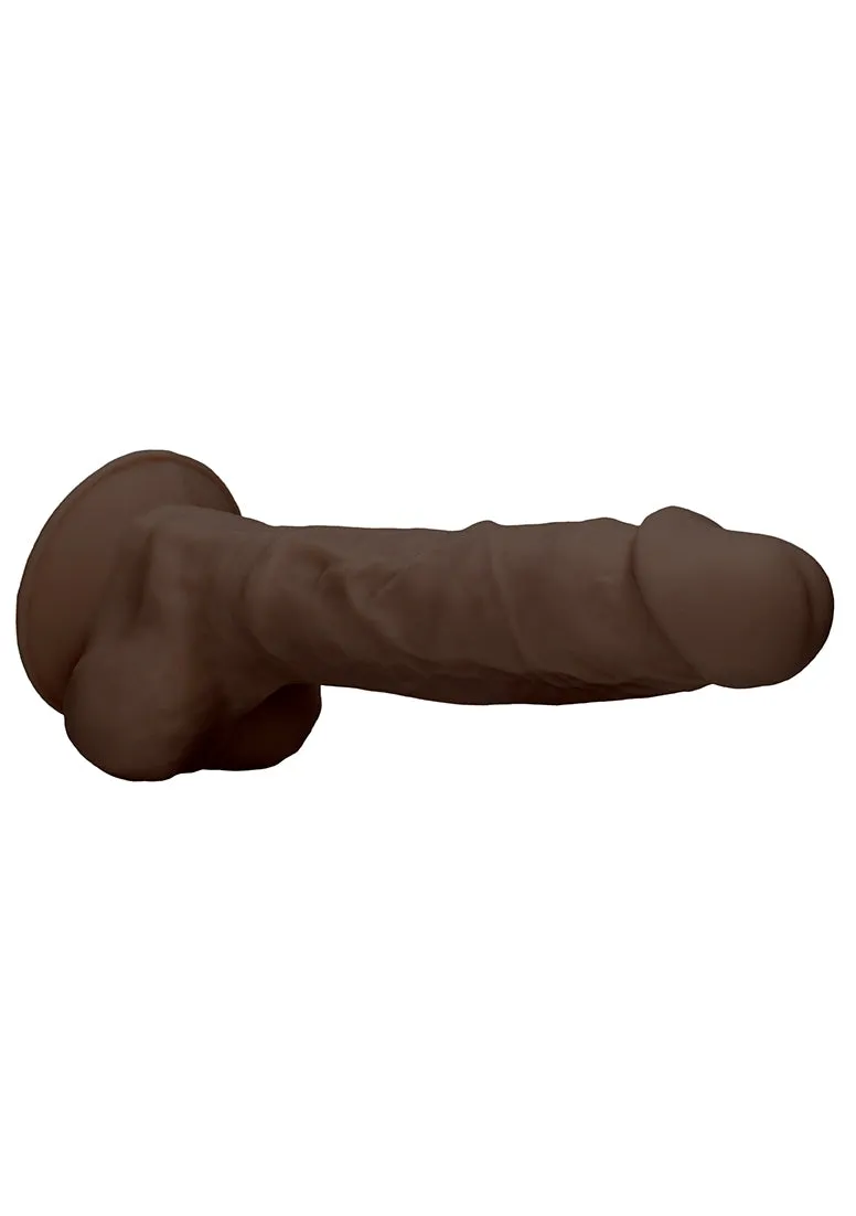 Silicone Dildo With Balls - 22.8 Cm - Brown