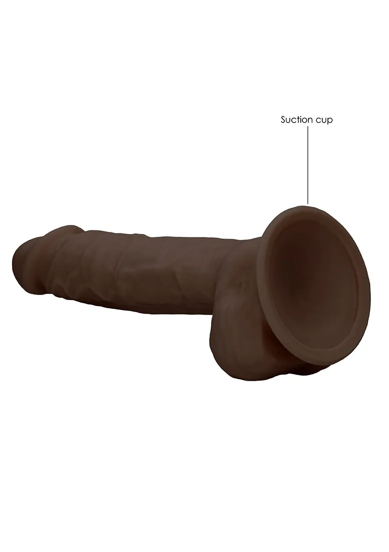 Silicone Dildo With Balls - 22.8 Cm - Brown