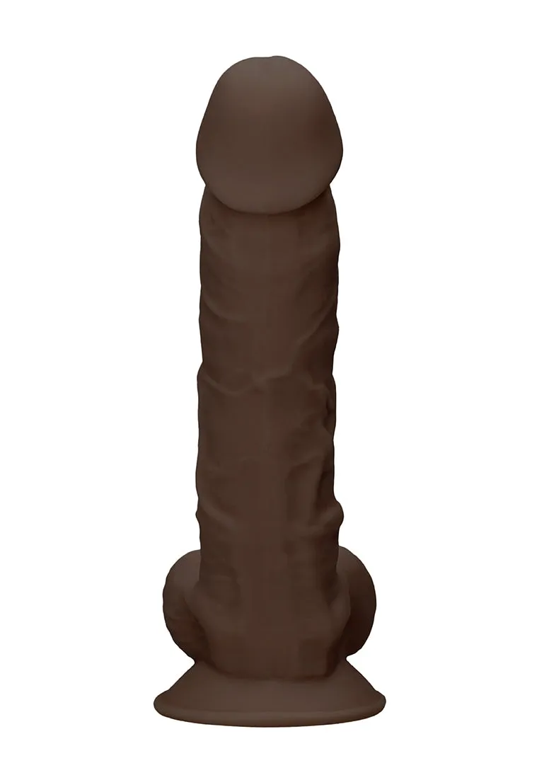 Silicone Dildo With Balls - 22.8 Cm - Brown