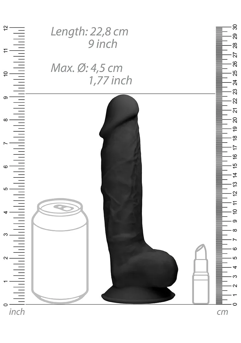 Silicone Dildo With Balls - 9''/ 22.8 Cm