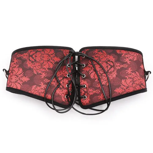 Six Piece Red Satin Bondage Set for Women