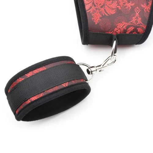 Six Piece Red Satin Bondage Set for Women