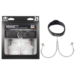 Spartacus Collar With Attached Nipple Clamps