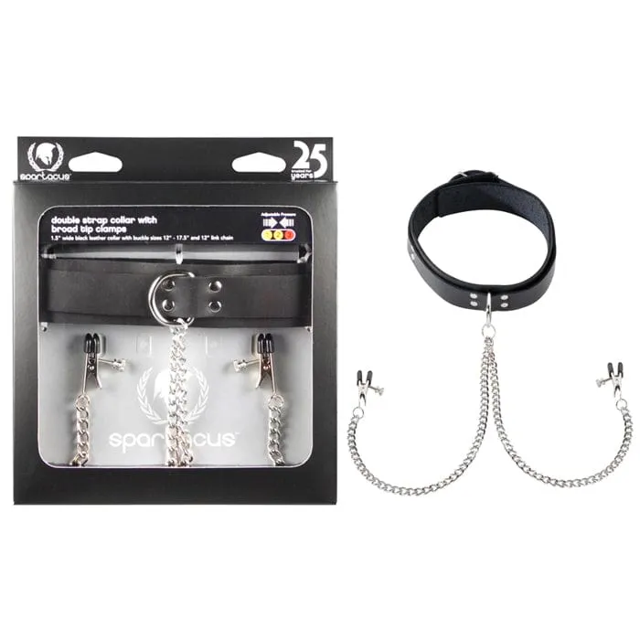 Spartacus Collar With Attached Nipple Clamps