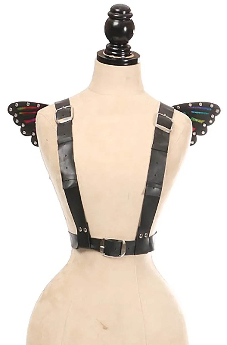 Vegan Leather & Rainbow Small Butterfly Wings