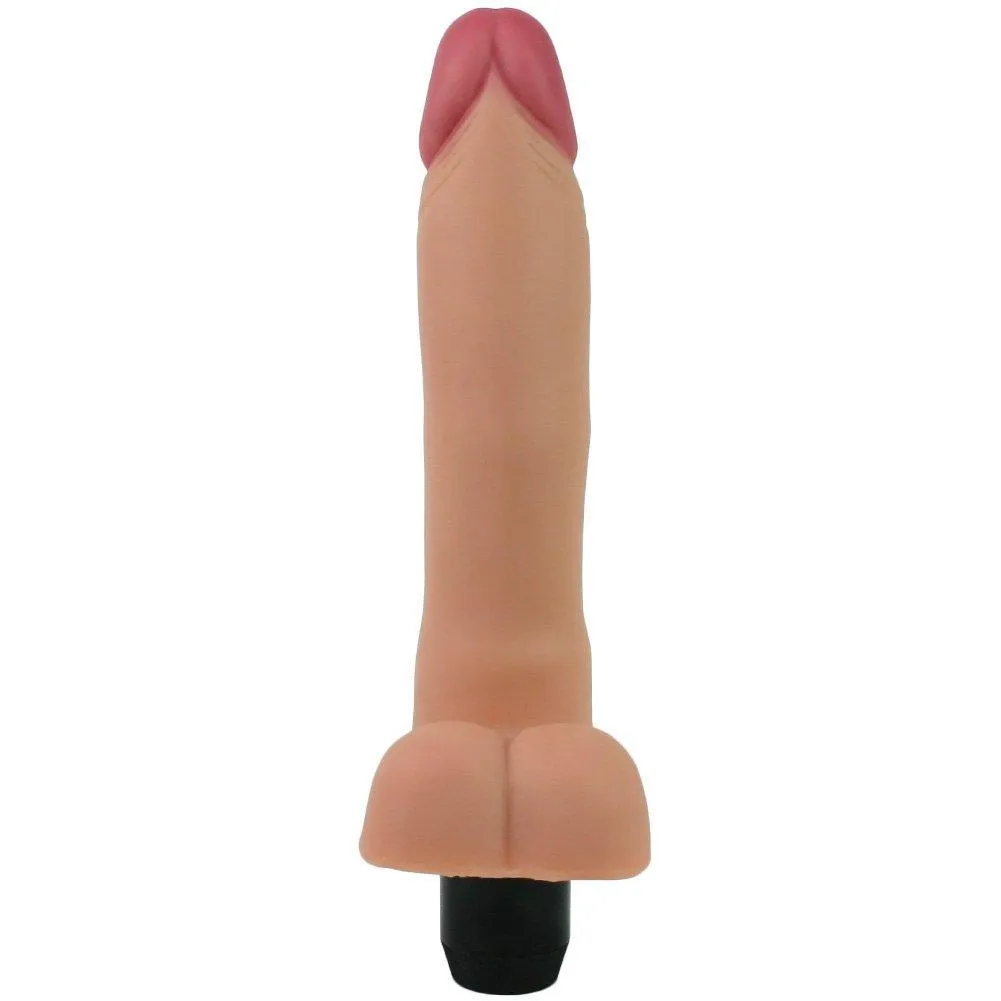 Vibrating Dildo with Balls - Flexes and Bends As You Move!
